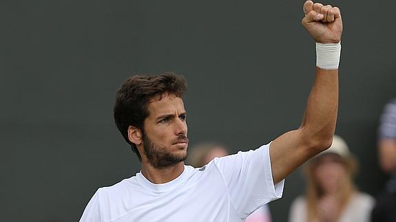 Feliciano celebra su victoria ante Isner. 