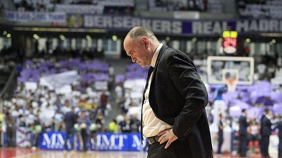 Pablo Laso, durante el al primer partido de la final de la Liga ACB. 