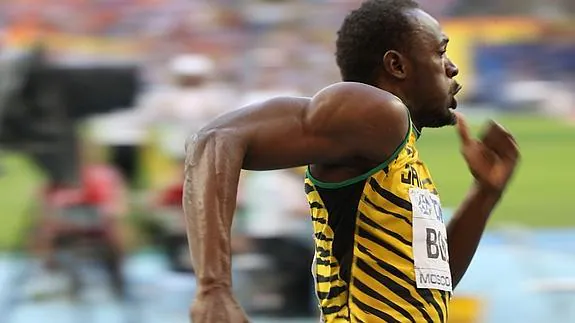 Bolt, durante una prueba de 200 metros. 
