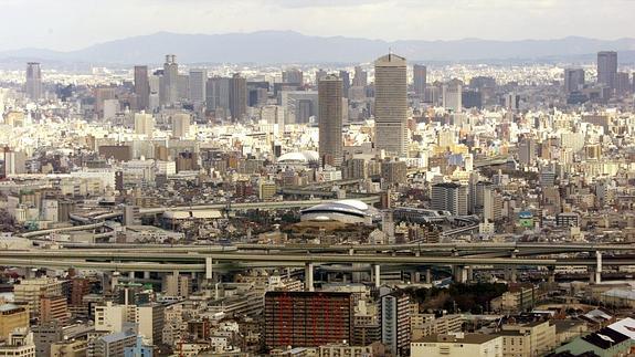 Vista de la ciudad de Osaka. 