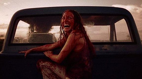 Marilyn Burns, en el filme que le dio fama. 