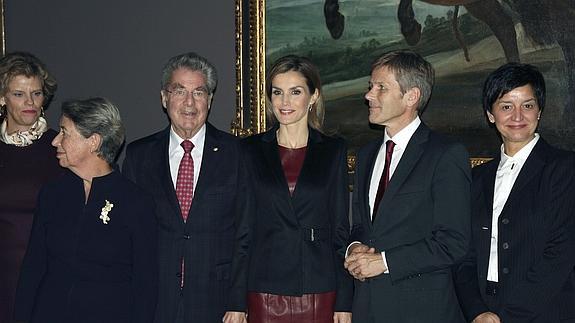 La reina Letizia, junto al presidente de Austria. 