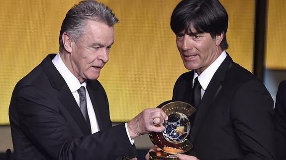 Joachim Loew (d) y Ottmar Hitzfeld. 