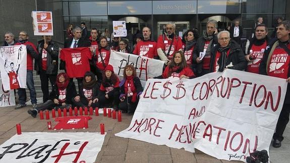 Afectados por la hepatitis C, en Bruselas.