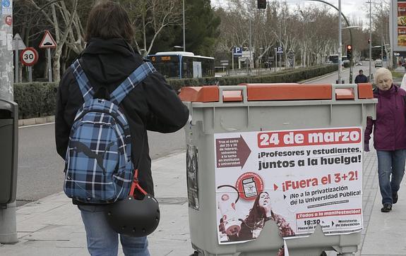 Cartel de la huelga en Madrid.