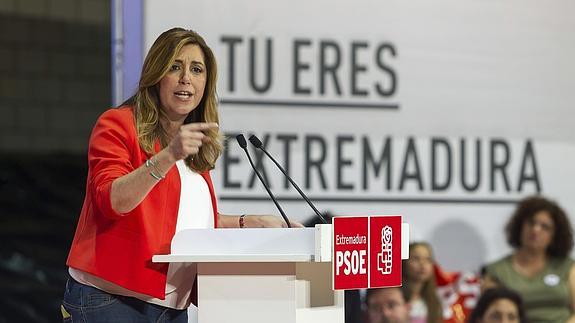 La presidenta en funciones de la Junta de Andalucía, Susana Díaz. 