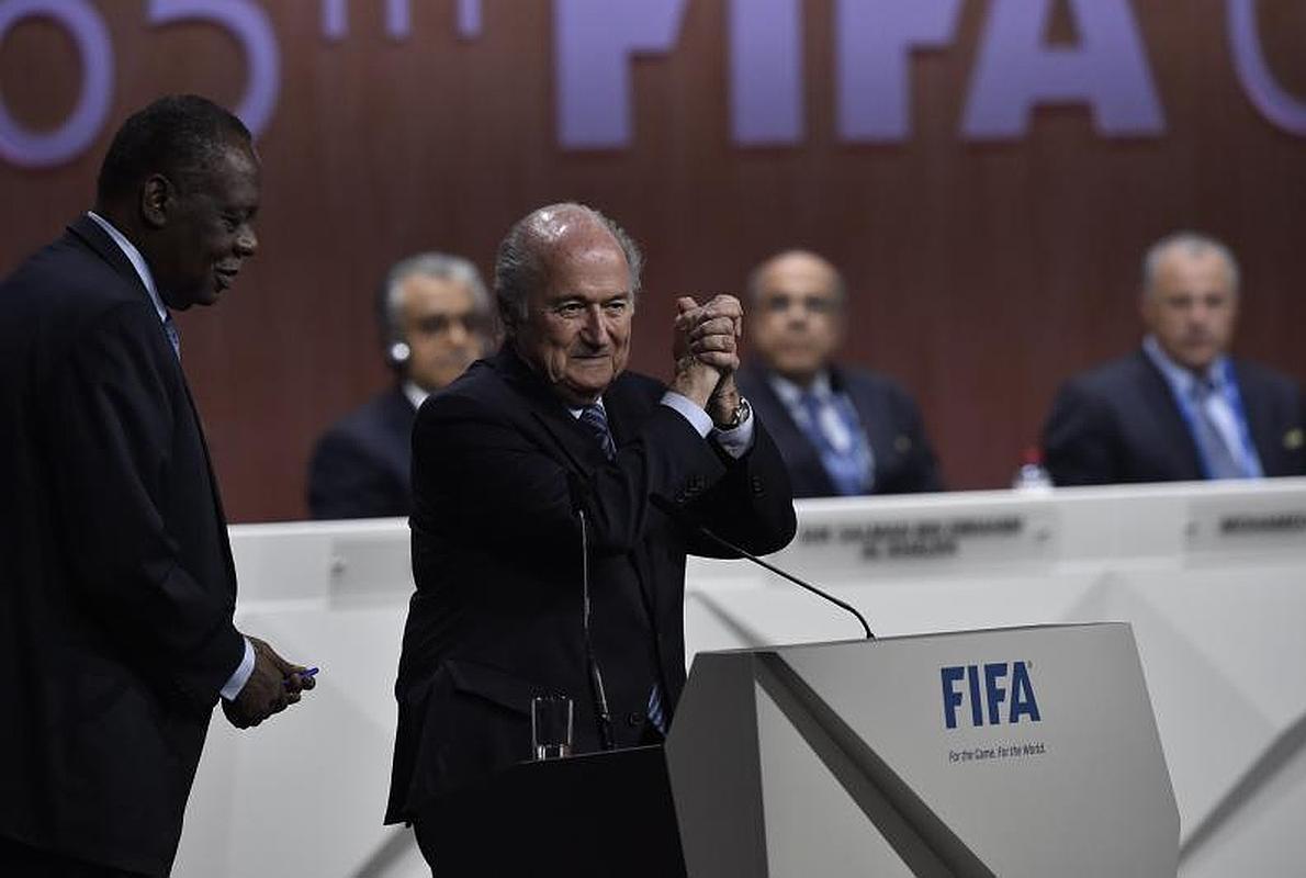 Joseph Blatter, tras ser reelegido presidente de la FIFA. 