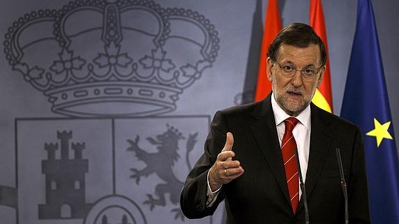 Mariano Rajoy, durante la rueda de prensa. 