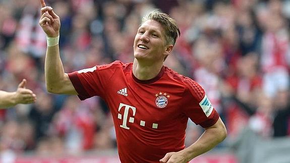 Schweinsteiger, celebra un gol la pasada temporada. 