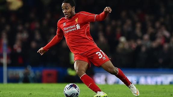 Sterling, en un partido con el Liverpool. 