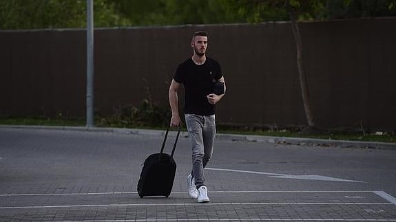 De Gea, a su llegada a la concentración de la selección española. 