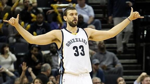 Marc Gasol, después de anotar contra los Blazers. 