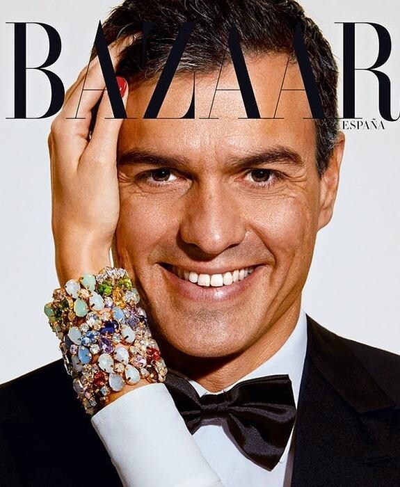 Pedro Sánchez en la portada de Bazaar. 