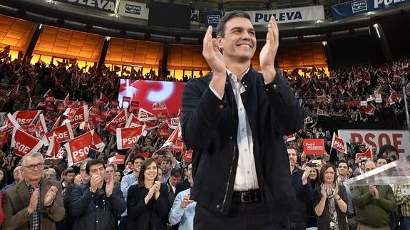 Pedro Sánchez, durante el acto en Valencia.