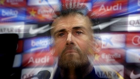 Luis Enrique, en rueda de prensa. 