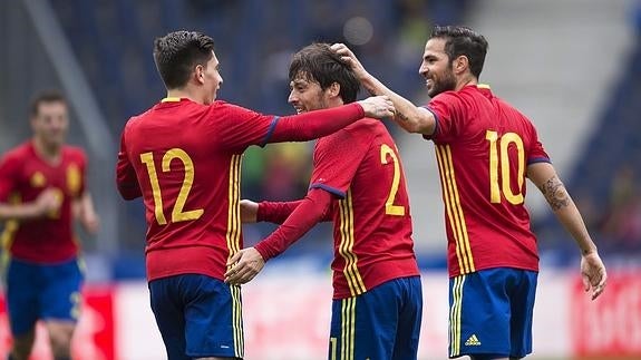 Jugadores de la selección española. 