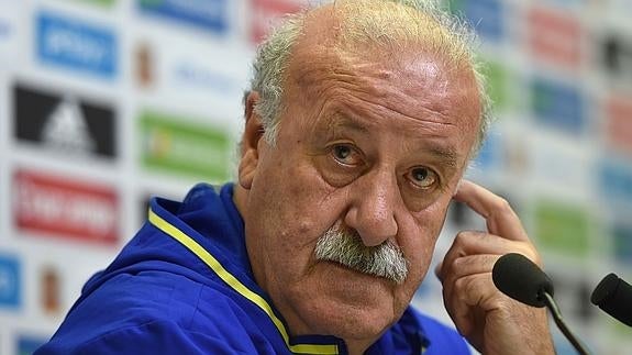 Vicente del Bosque, durante la rueda de prensa. 