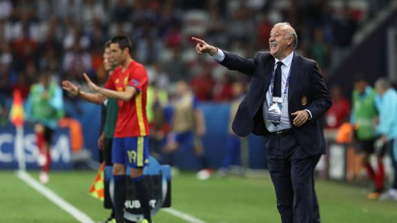 Del Bosque, durante el partido contra Turquía. 