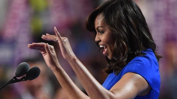 Michelle Obama, durante su discurso.