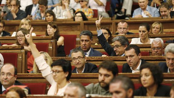 Un momento de la votación en el Parlament. 