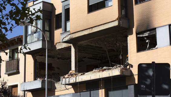 Vista del estado en el que ha quedado la vivienda. 