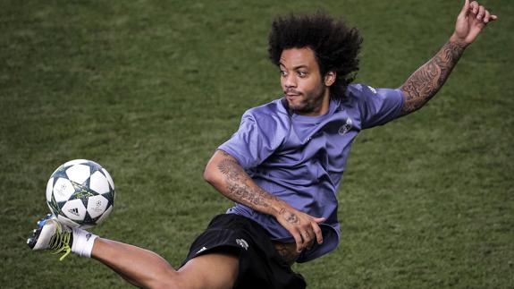 Marcelo, durante un entrenamiento. 