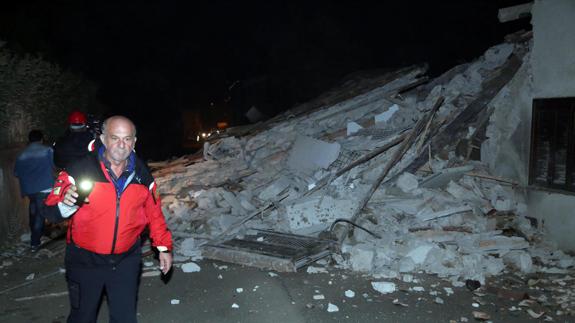 Imagen de los daños causados en Visso, el epicentro del terremoto.