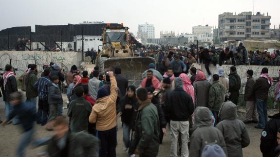 Frontera entre Gaza y Egipto.