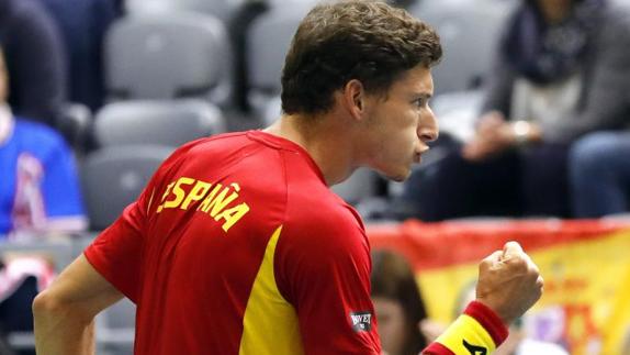 Pablo Carreño, en la eliminatoria contra Croacia. 