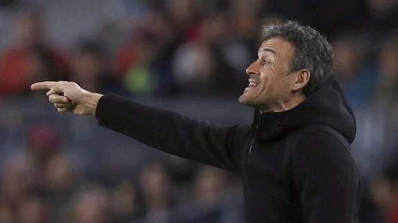 Luis Enrique, ante el Celta. 