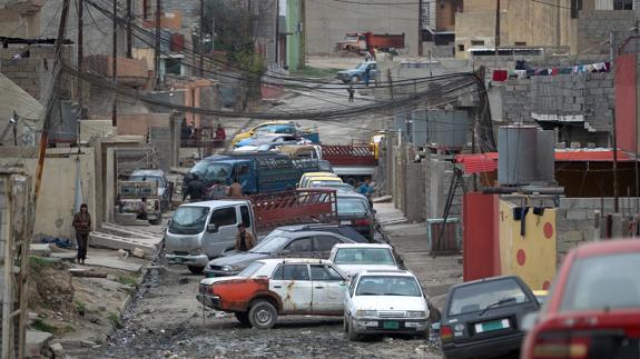 La ciudad de Mosul tras varios ataques aéreos.