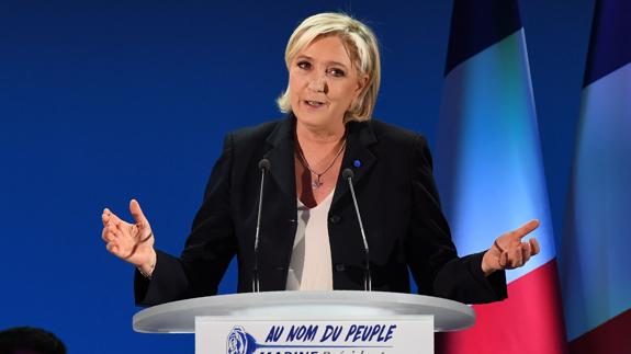 Le Pen, tras conocer los resultados. 