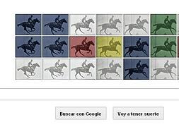 Eadweard J. Muybridge pone su caballo en movimiento en Google