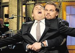Los actores Jonah Hill y Leonardo DiCaprio, en plena parodia. :: R. C.
