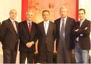PLATÓ. Luis Amorós, Juan Madrid, Carlos Escobar, Manuel Molina Boix y Víctor Rodríguez. / M. BUESO