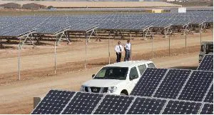 CAMPO DE FUEGO. Imagen de la planta de energía solar inaugurada ayer en Fuente Álamo. / PABLO SÁNCHEZ /AGM