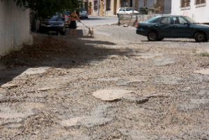 Calles sin asfaltar en el barrio de la Concepción
