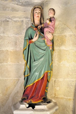 De parto. La escultura de Santa María de Gracia, en el Museo de la Catedral. :: JOAQUÍN ZAMORA