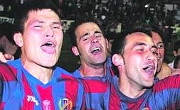 Agus, Claudio y José Ramón, los tres canteranos. Foto: Ángel Alonso