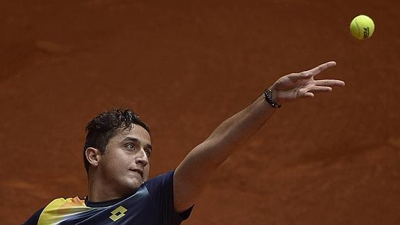 Almagro durante el partido. 