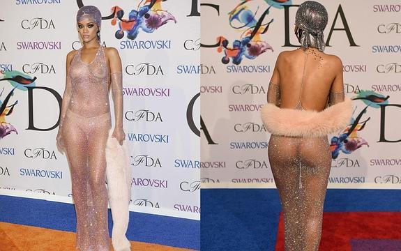 Rihanna escandaliza desnuda en los Premios CFDA con un vestido transparente  | La Verdad