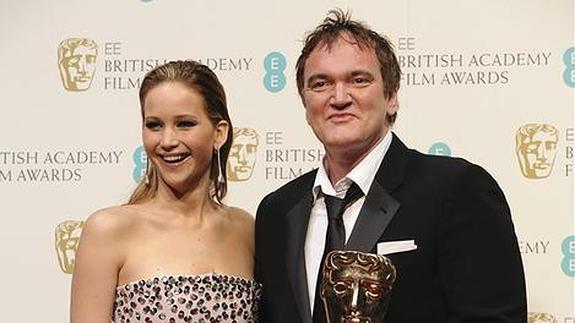 Jennifer Lawrence y Quentin Tarantino