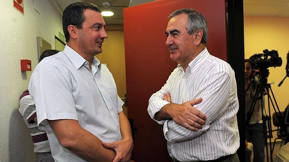 José Antonio Pujante (IU) y Rafael González Tovar (PSRM), en una imagen de archivo. 