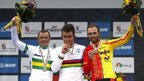 Simon Gerrans, Michal Kwiatkowski y Alejandro Valverde 