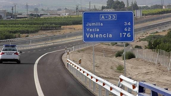 Tramo en servicio de la Autovía del Altiplano. 