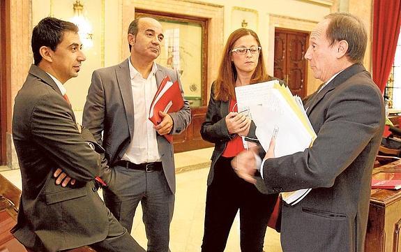 Rubén Serna, Pedro López, Susana Hernández y Joaquín Moya-Angeler, que presidió el Pleno. 