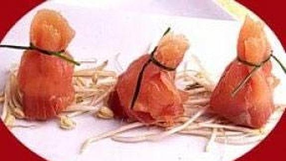 Saquitos de salmón