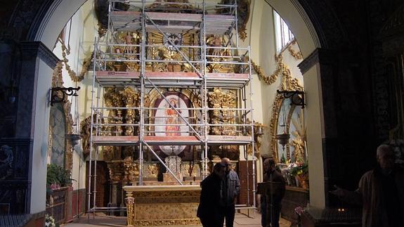Obras del Retablo Mayor del Santuario de Santa Eulalia. 