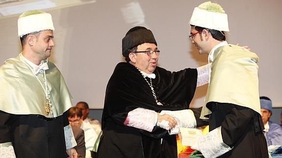 Orihuela, en el centro, este viernes durante el acto para celebrar la festividad de Santo Tomás de Aquino.