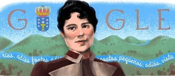 Rosalía de Castro en el doodle de Google